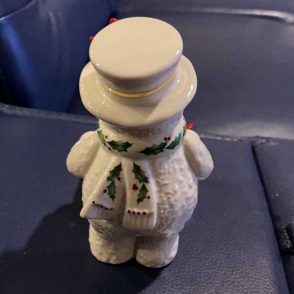 Lenox Happy Holly Days Snowman Treat Dish - Picture 3 of 7